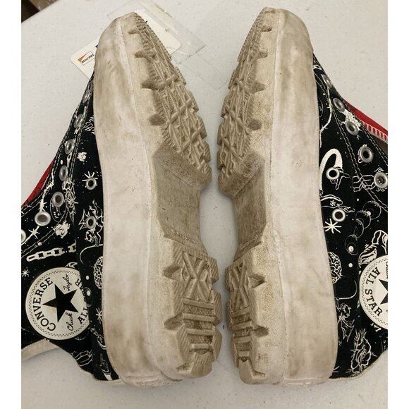 Converse All-Star  Men 6.5 Women 8.5 Black Red Hi-Top Retro Design Sneakers - Picture 6 of 7